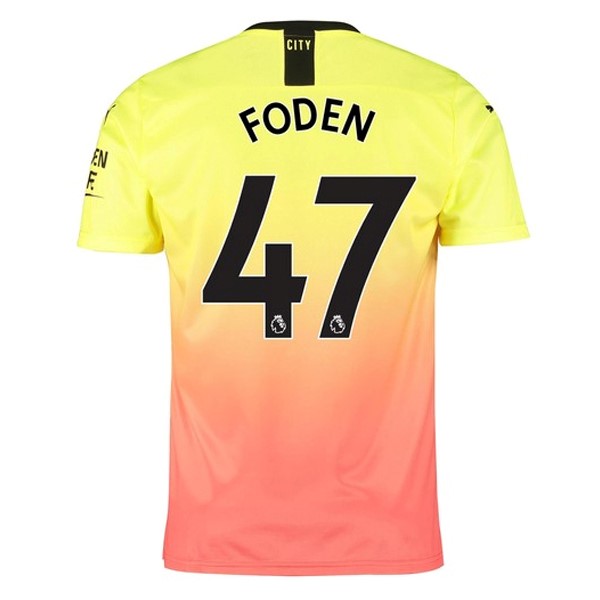 Camiseta Manchester City NO.47 Foden 3ª 2019-2020 Naranja